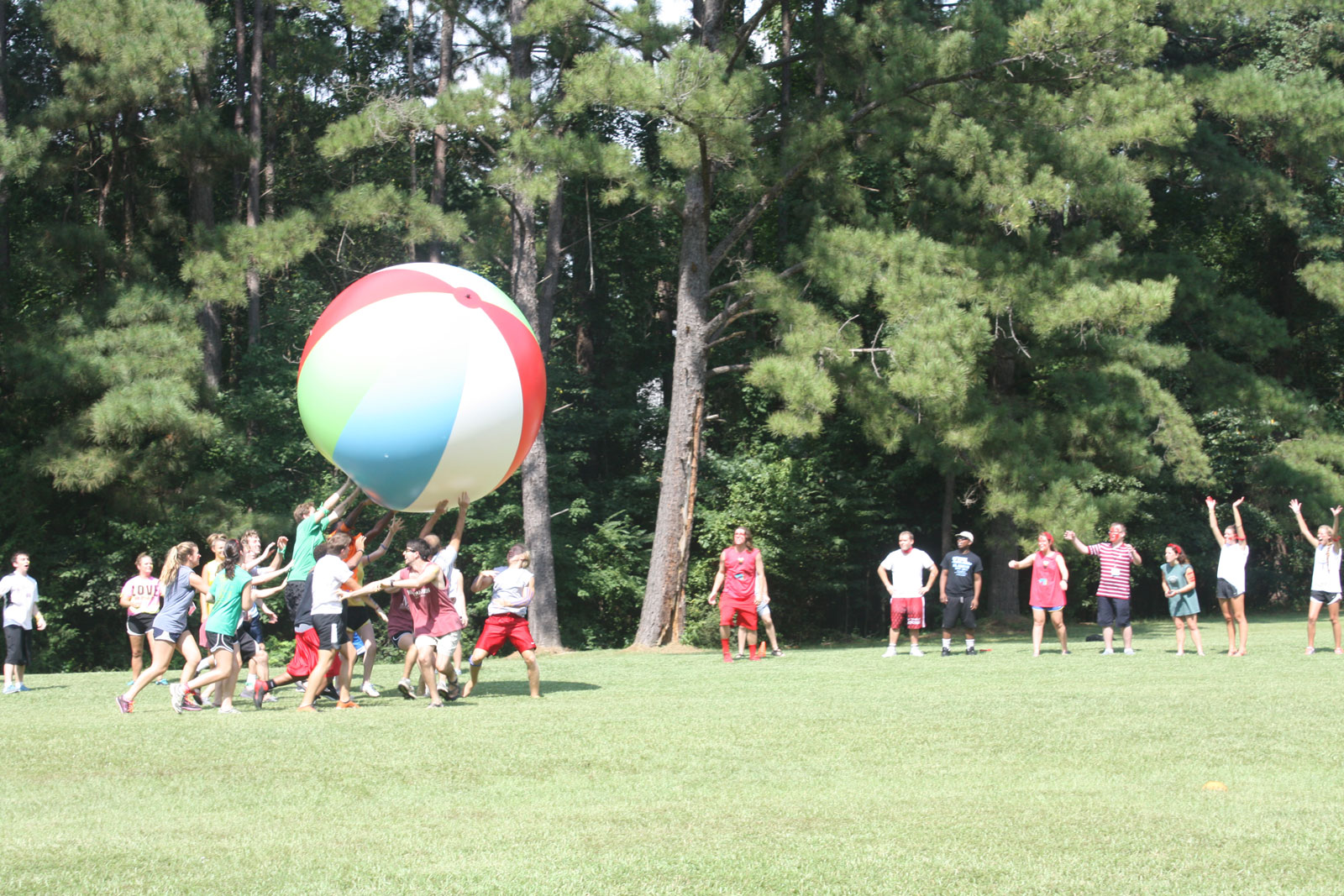Campers playing game at original camp location until later moved on campus for 2016